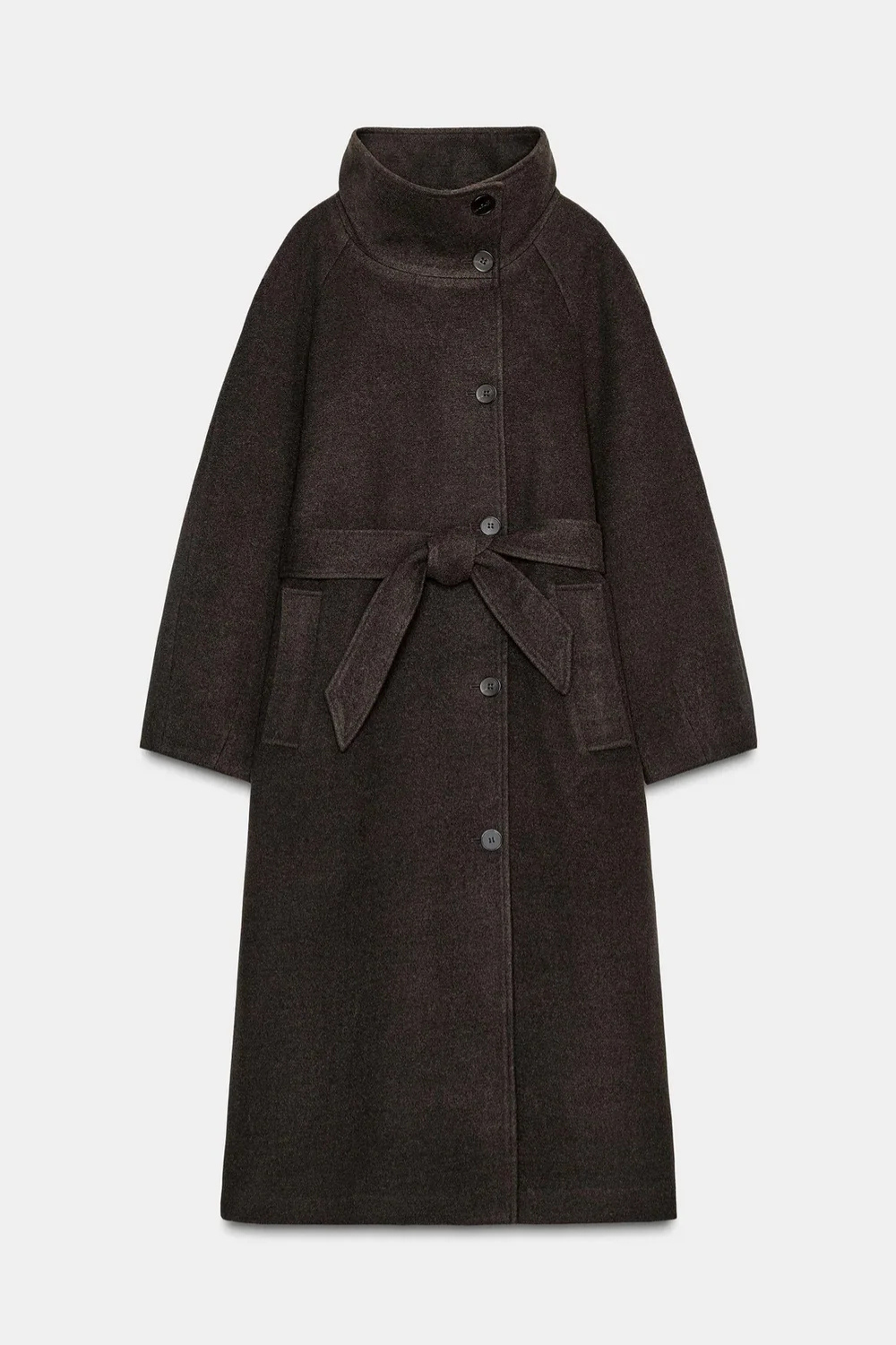 Eleanor High-Neck Wrap Coat