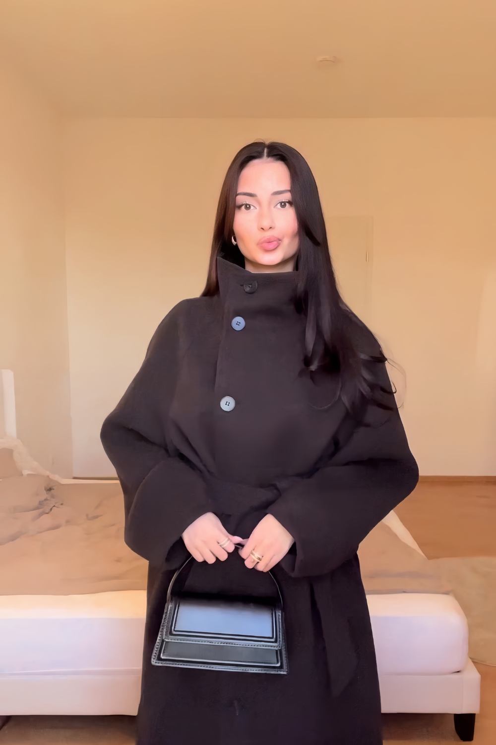 Eleanor High-Neck Wrap Coat