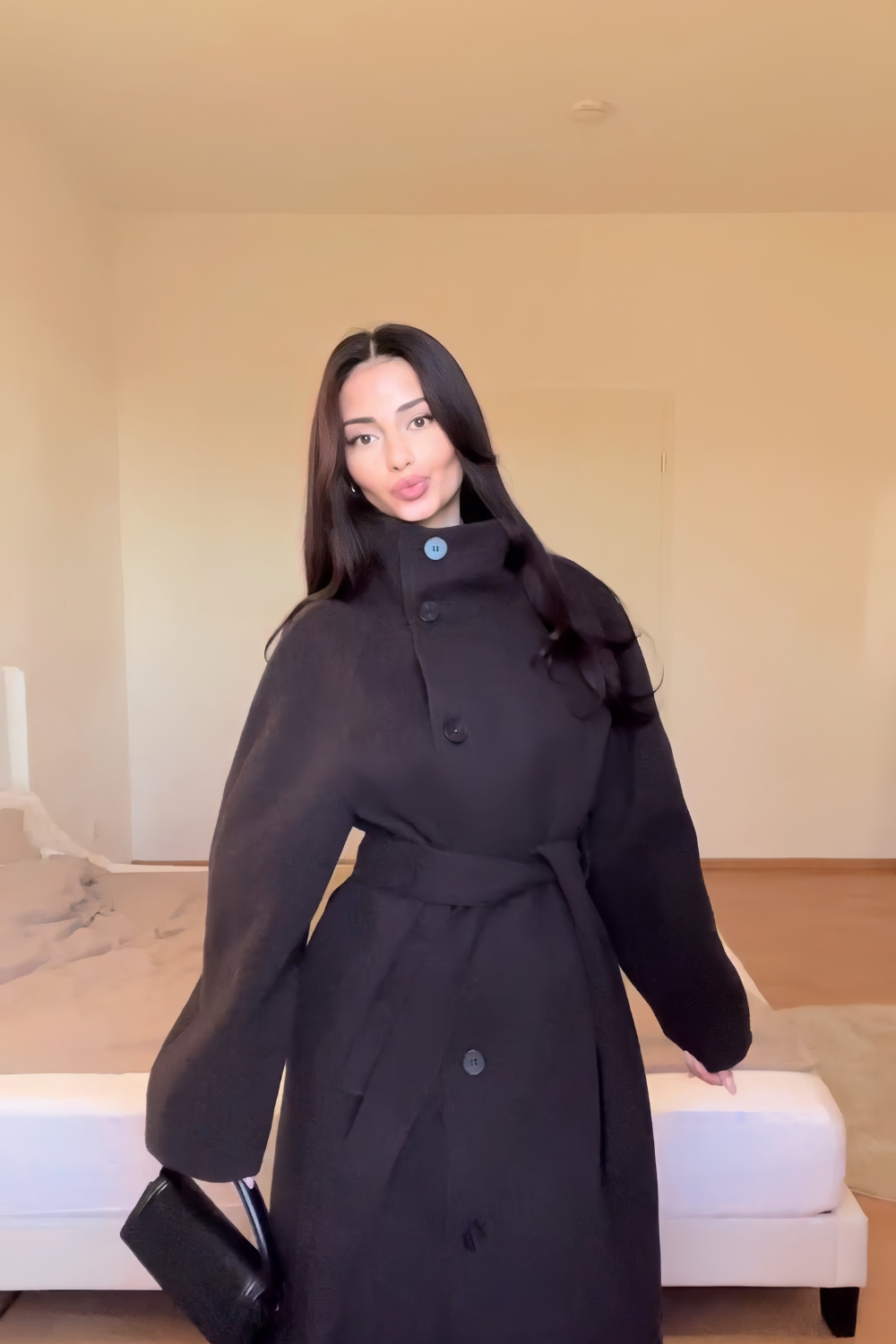 Eleanor High-Neck Wrap Coat