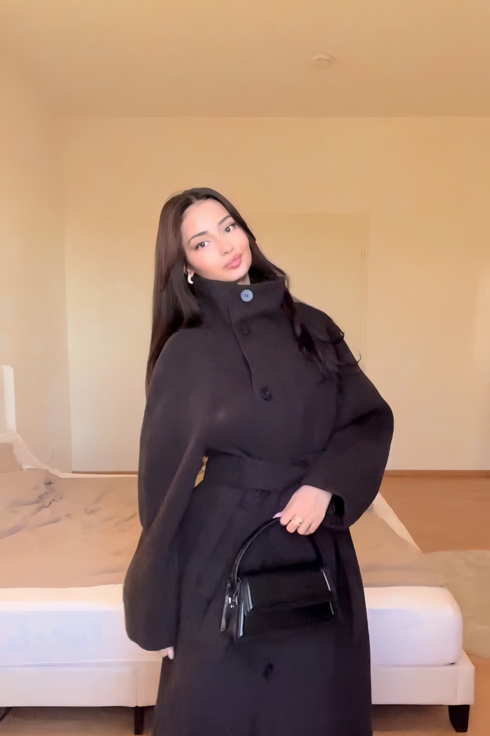 Eleanor High-Neck Wrap Coat