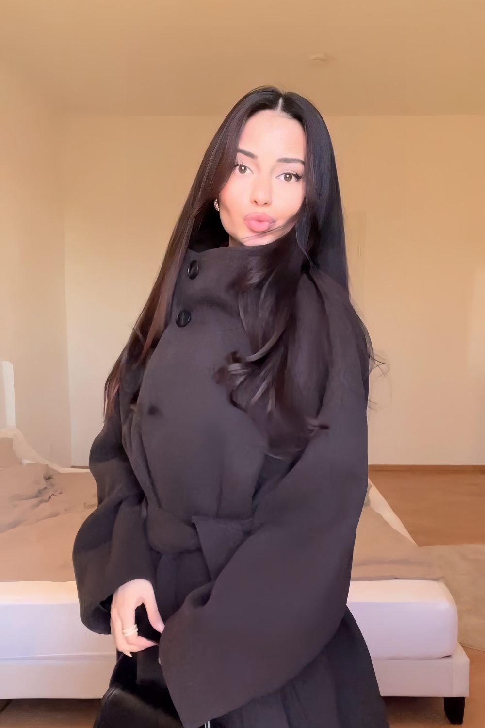 Eleanor High-Neck Wrap Coat